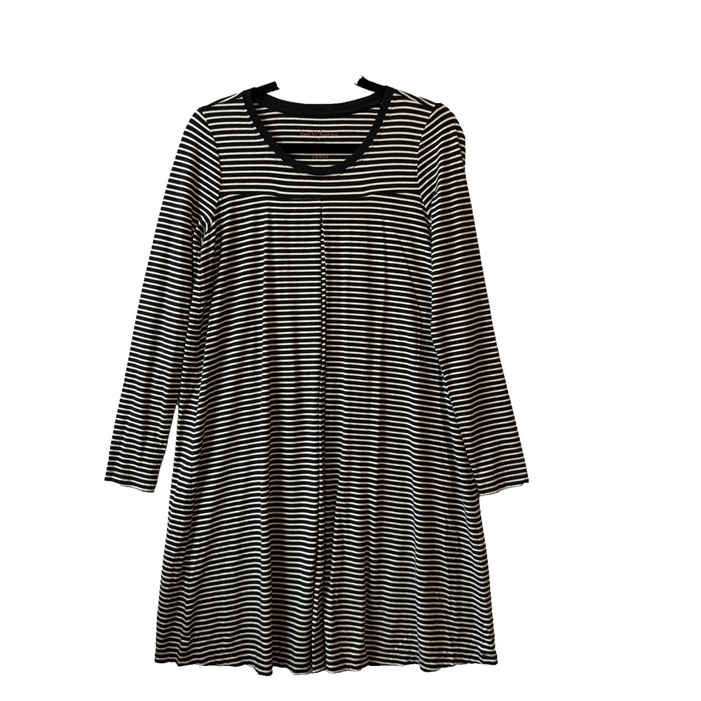 Love,‎ Hanna Modal Cotton Oversized Striped Pleat Front Dress Women's S Cozy